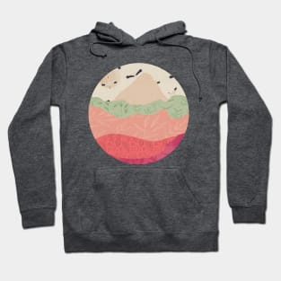 Shades of pink abstract mountain landscape Hoodie